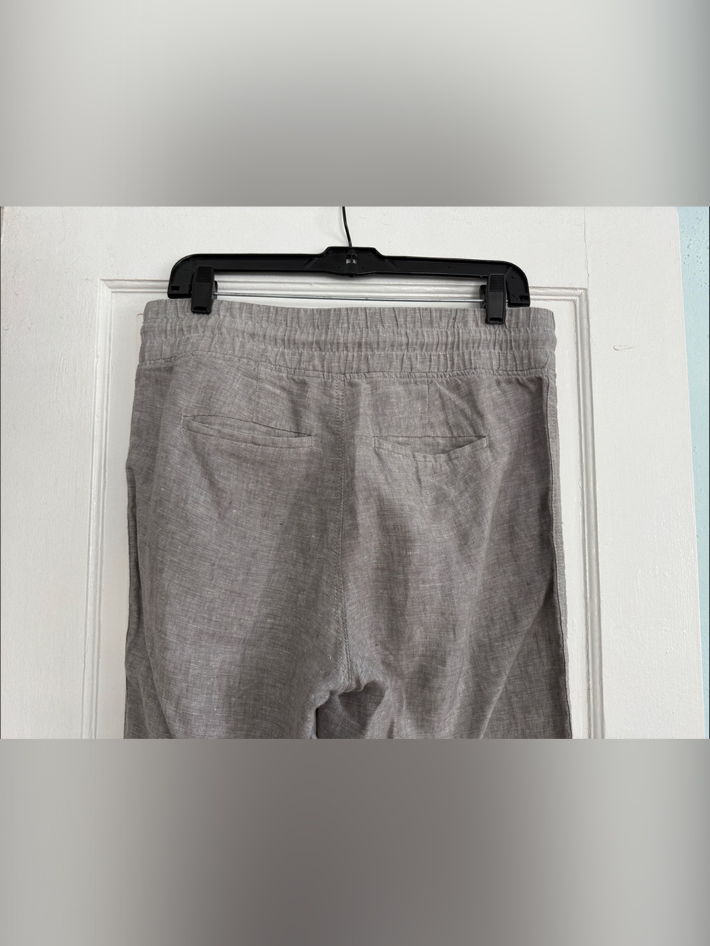 Women’s Athleta Cabo Linen Pants, Wide-Leg, Drawstring, Gray - Picture 4 of 5